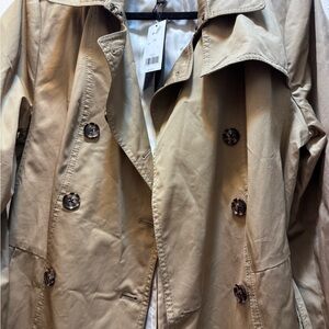 Banana Republic Khaki Pleated Trench Coat